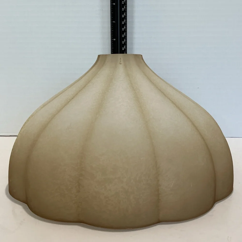 Torchiere Floor Lamp Glass Shade REPLACEMENT Amber Alabaster Fluted Clam Shape